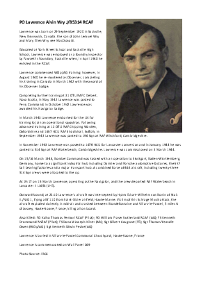 A preview of a PDF biography for Wry, Lawrence Alvin